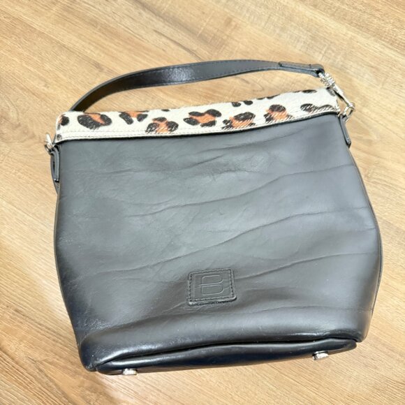 Brave Leather Virtue Bag Crossbody Calf Hair Leopard Print Western - Picture 12 of 13